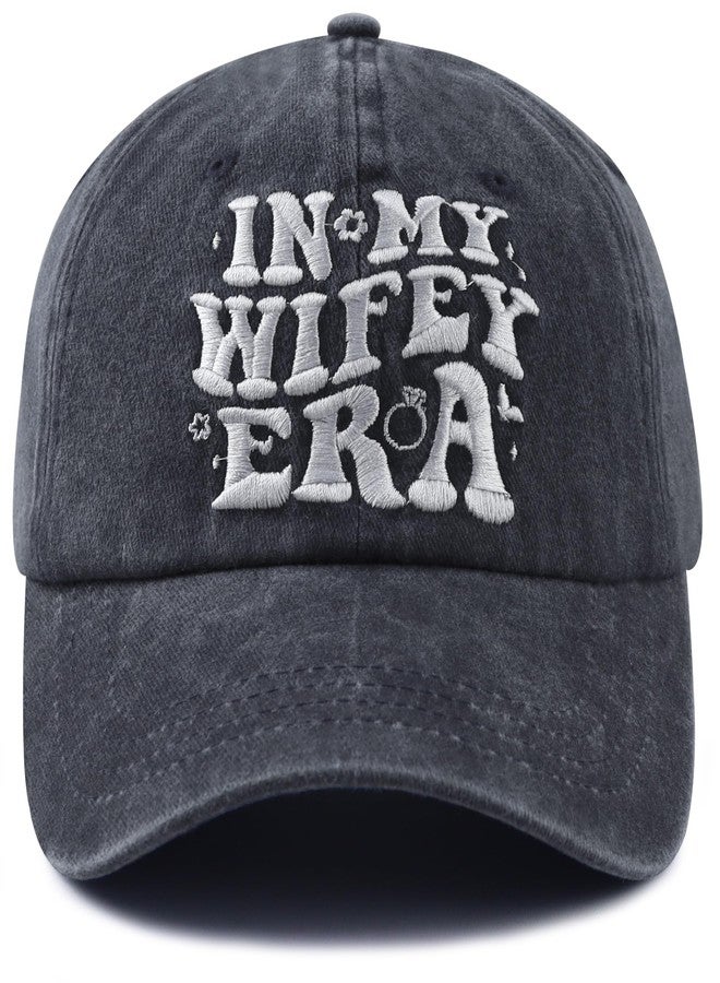 Wsaztulp Wife Gifts for Women, in My Wifey Era Hat, Bride Accessories Baseball Cap, Wedding Honeymoon Engagement Mothers Day Birthday Gifts for Mrs Mom Aunt Black - Image 1